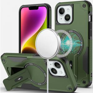 IP 13/14 Sturdy Bracket Kickstand Magnetic Hybrid Case Green