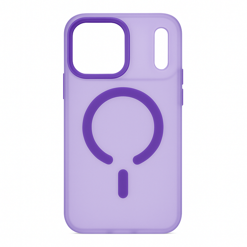 IP 17 Pro Max Clear Frosted Mag Case Purple
