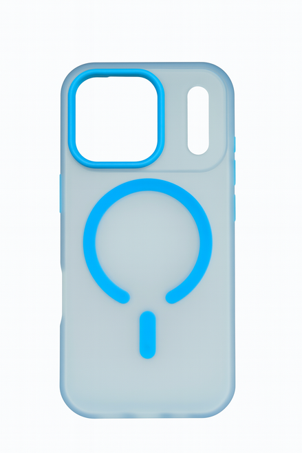 IP 17 Pro Max Clear Frosted Mag Case Blue