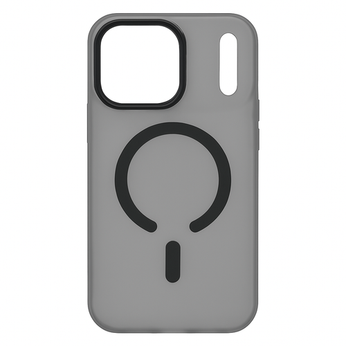 IP 17 Pro Max Clear Frosted Mag Case Black