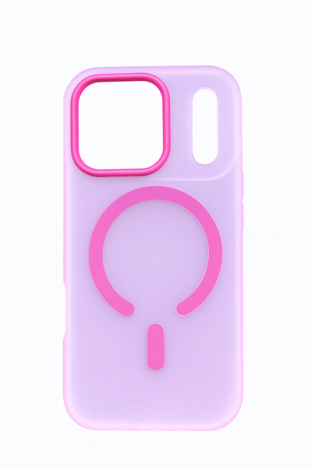 IP 17 Pro Clear Frosted Mag Case Pink