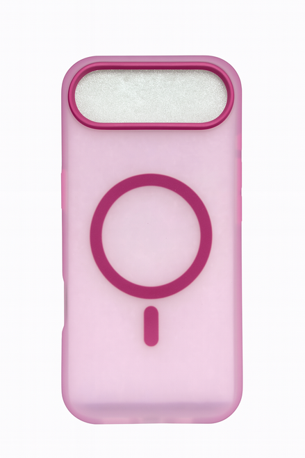 IP 17 Air Clear Frosted Mag Case Pink