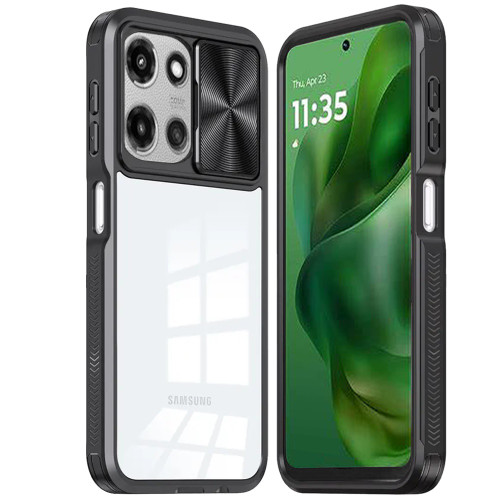 Moto G Power 5G 2025 Fusion Transparent Clear Hybrid Case Black Moto G Power 5G 2025 Fusion Transparent Clear Hybrid Case Black