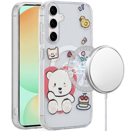 Sam S24 FE Mag Double Layer Design Case Bear Cute