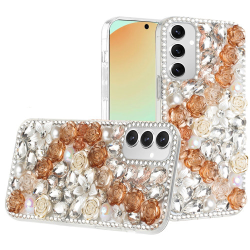 Sam S24fe Rose Flower Full Diamond Bling Stones Gold