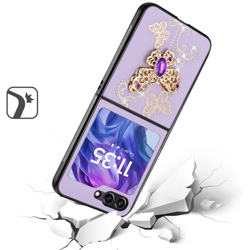 Moto Razr 2025/2024 SPLENDID Diamond Glitter Case Garden Butterflies Purple Moto Razr 2025/2024 SPLENDID Diamond Glitter Case Garden Butterflies Purple