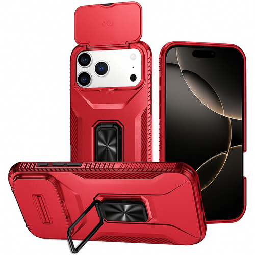 IP 17 Pro Max Complete Magnetic Metal Camera Protection Red