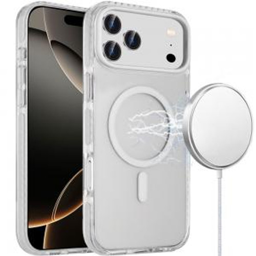 IP 17 Pro Max Transparent Matching Color Magnetic Ring Case White IP 17 Pro Max Transparent Matching Color Magnetic Ring Case White