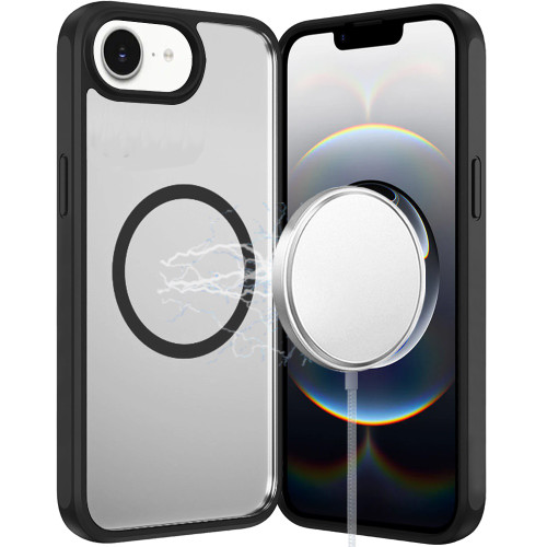 IP 16E / SE4 (2025) Magnetic Ring HQ Transparent Thick Case Black IP 16E / SE4 (2025) Magnetic Ring HQ Transparent Thick Case Black