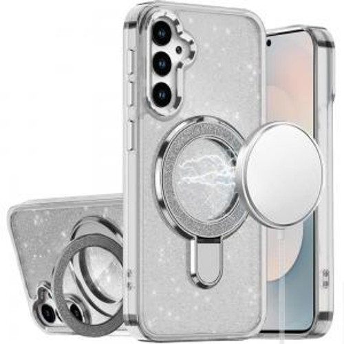 SAM Galaxy S25 FE Transparent Glitter Rotaional Magnetic Ring Stand Case Clear SAM Galaxy S25 FE Transparent Glitter Rotaional Magnetic Ring Stand Case Clear