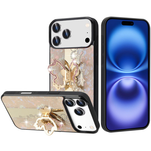 IP 17 Pro Bling Butterfly Case Gold IP 17 Pro Bling Butterfly Case Gold