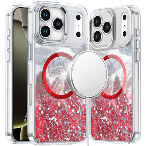 IP 17 Pro Epoxy Glitter Shimmer Case Red
