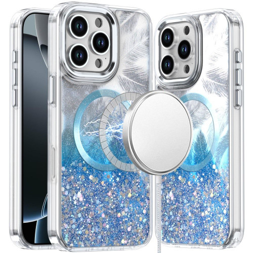 IP 16 Pro Max Epoxy Glitter Shimmer Case Blue
