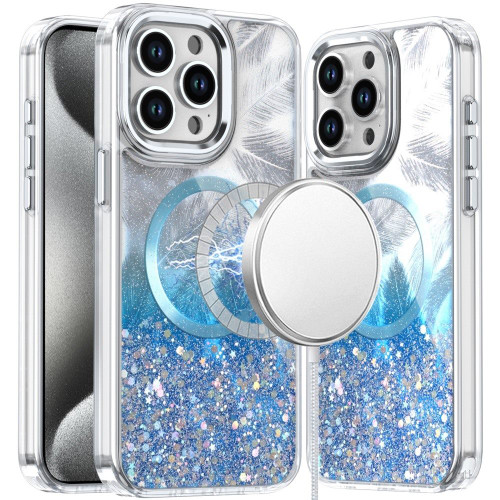 IP 15 Pro Max Epoxy Glitter Shimmer Case Blue