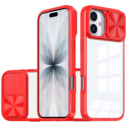 IP 16 Pro Max Fusion Transparent Clear Case Red