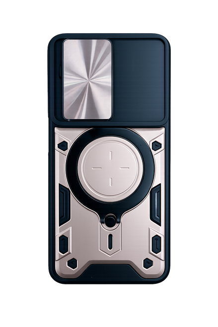 iP 15 Magnetic Circle Kick Stand With Camera Cover Rose Gold