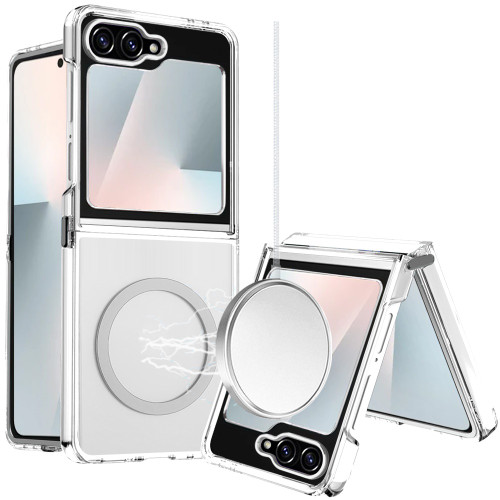 SAM Z Flip 7 FE / Flip 6 Magnetic Circle Transparent Premium Acrylic Camera Raised Lip Clear