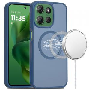 Moto G Power 5G 2025 Mag Circle Smooth Safe Matte Feel Case Navy Blue