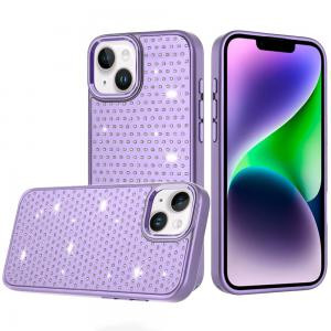 IP 14/13 Beautiful Diamond Metallic Design Metal Chrome Edged Purple