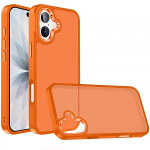 IP 17 Polished Oil Thick Acrylic Metal Button Case Cosmic Orange