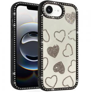 IP 17E / 16E / SE4 Spread Love Glitter Diamond Case Black