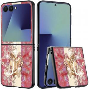 SAM Z Flip 7 Splendid Diamond Glitter Ornaments Enchanted Butterfly Red