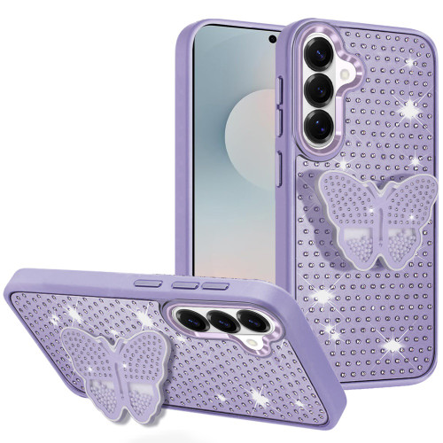 SAM S26 Butterfly Moveable Grip Stand With Small Diamonds Purple