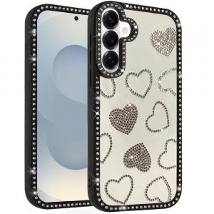 Sam S26 Plus Spread Love Glitter Shimmer Diamond Hybrid Case Black
