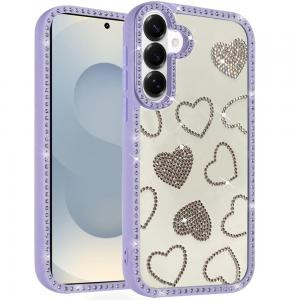 Sam S26 Plus Spread Love Glitter Shimmer Diamond Hybrid Case Purple