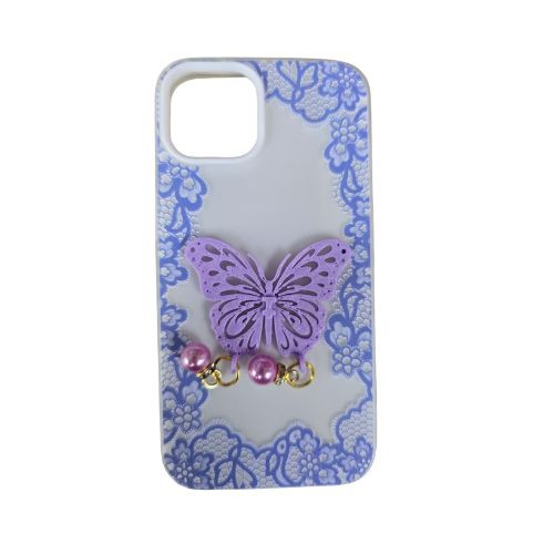 SAM A37 Butterfly Charm Ornamant Case White
