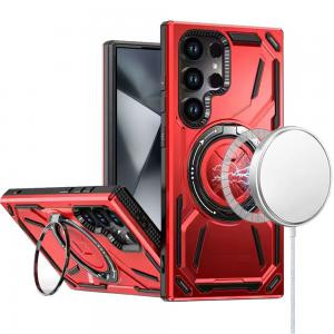 Sam Galaxy S24 Ultra Magnetic Circle Kickstand Case Red