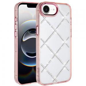 iP 17E / 16E / SE4 Gem Glitter Diamond Transparent Colorful Hybrid Case Rose Gold
