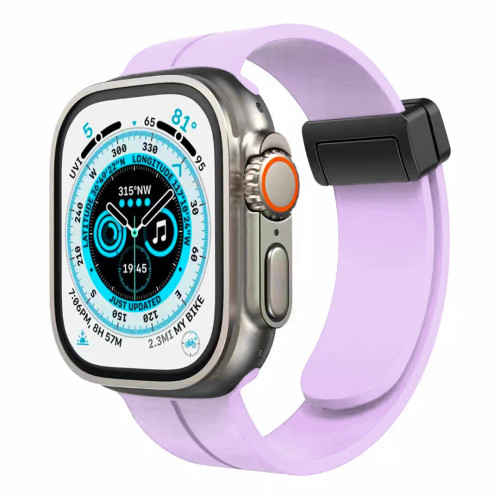 APP Watch 42/44/45mm Magnetic Buckle Premium Silicone Watch Band Light Purple