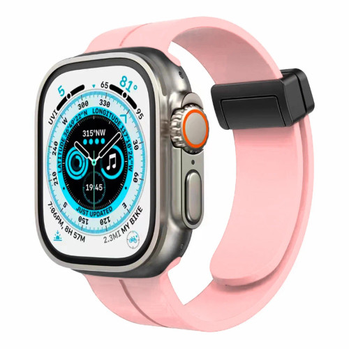 APP Watch 42/44/45mm Magnetic Buckle Premium Silicone Watch Band Light Pink
