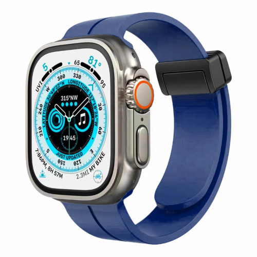 APP Watch 42/44/45mm Magnetic Buckle Premium Silicone Watch Band Blue
