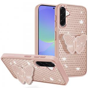 Sam A37 Butterfly Moveable Grip Stand With Small Diamonds Rose Gold