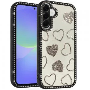 Sam A37 Spread Love Glitter Shimmer Diamond Edged Case Black