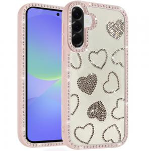 Sam A37 Spread Love Glitter Shimmer Diamond Edged Case Pink