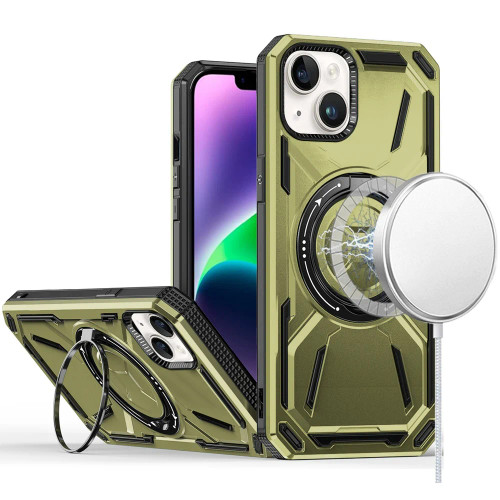 iP 13/14 Magnetic Circle Rotational Kickstand Case Midnight Green