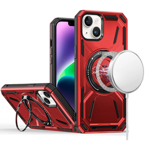 iP 13/14 Magnetic Circle Rotational Kickstand Case Red