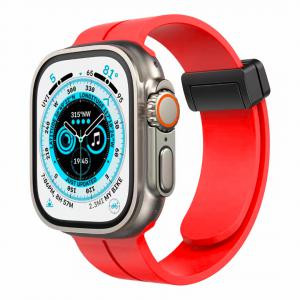 APP Watch 42/44/45mm Magnetic Buckle Premium Silicone Watch Band Red