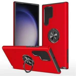 Sam S21 Ultra CHIEF Oil Painted Magnetic Ring Stand Case Red