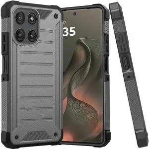 Moto Edge 2026 Premium Tough Lined Design Hybrid Case Grey
