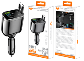 Plug-In C and Dual Cable 85W Super Fast Car Adapter