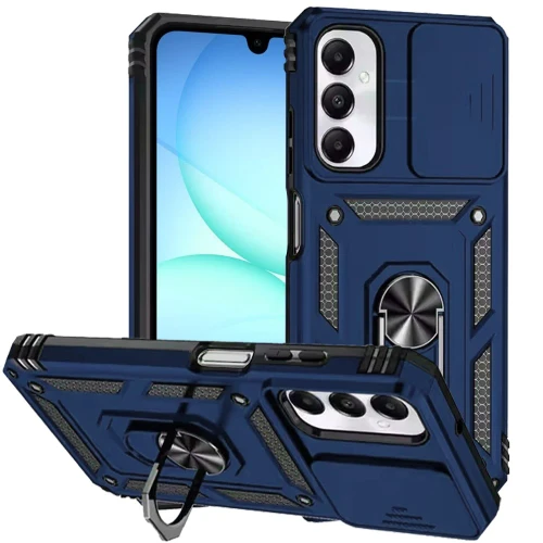 Sam A17 5G Well Protective Magnetic Ring Stand Camera Case Blue