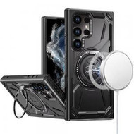Sam S25 Plus/S24 Plus Ring Magnetic Kickstand Hybrid Case Black