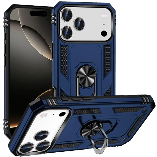 IP17 Pro Magnetic Circle Kickstand Hybrid Case Blue