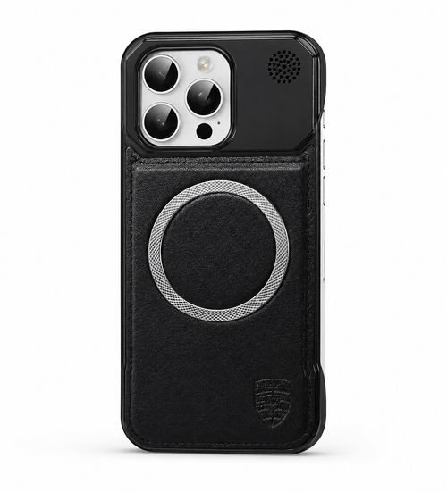 IP 17 Mag Circle Slim Leather Case Black