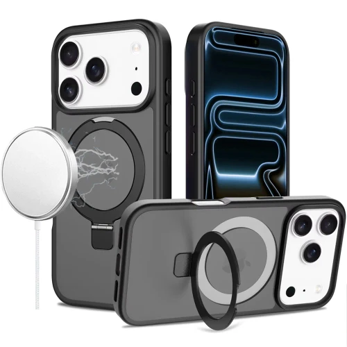 IP 17 Pro Max Magnetic Matching Ring Stand Matte Black
