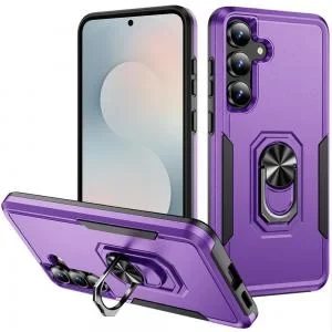 Sam S25 FE Tough Hybrid Ring Stand Case Purple